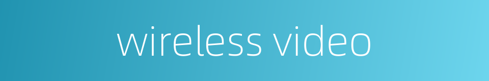 wireless video的同义词