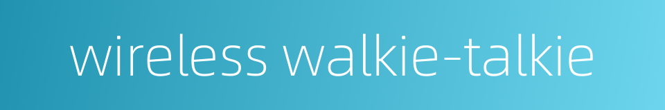 wireless walkie-talkie的同义词