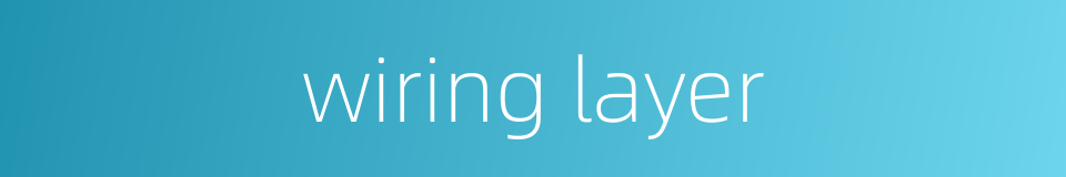 wiring layer的同义词
