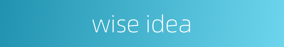 wise idea的同义词