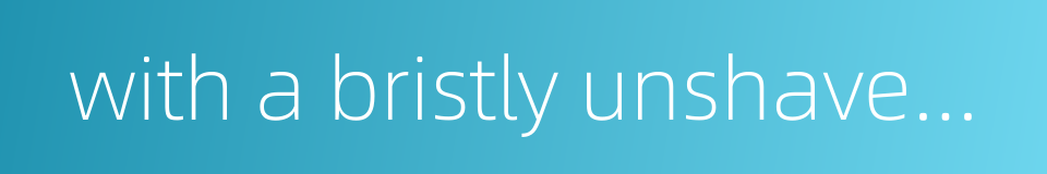 with a bristly unshaven chin的同义词