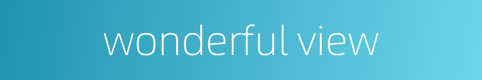 wonderful view的同义词