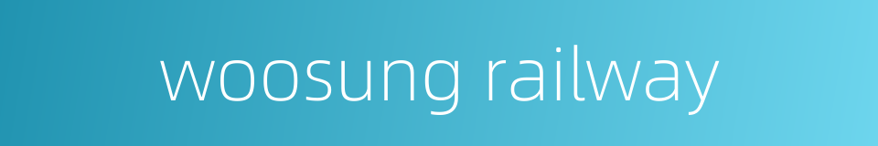 woosung railway的同义词