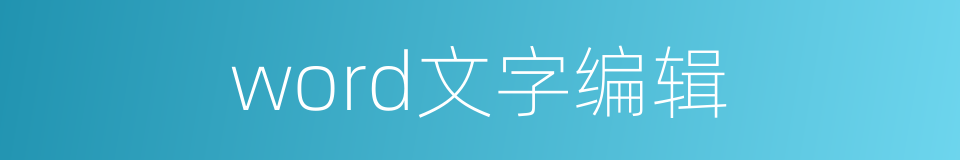 word文字编辑的同义词