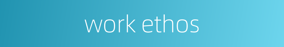 work ethos的同义词