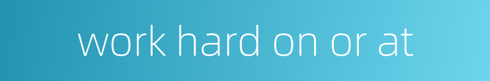 work hard on or at的同义词