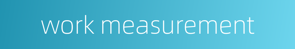 work measurement的同义词