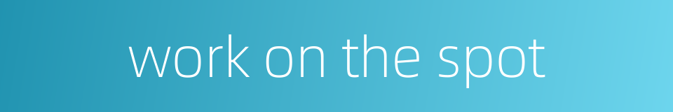 work on the spot的同义词