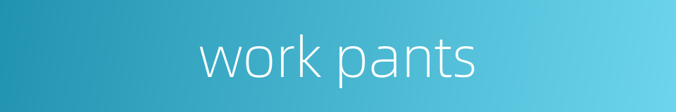 work pants的同义词