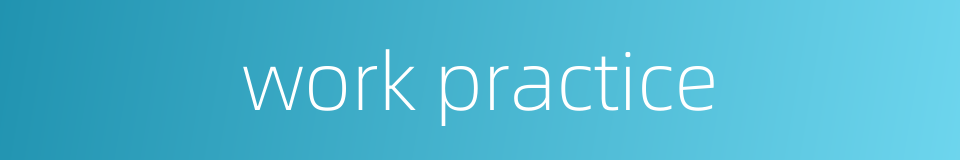 work practice的同义词