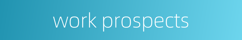 work prospects的同义词
