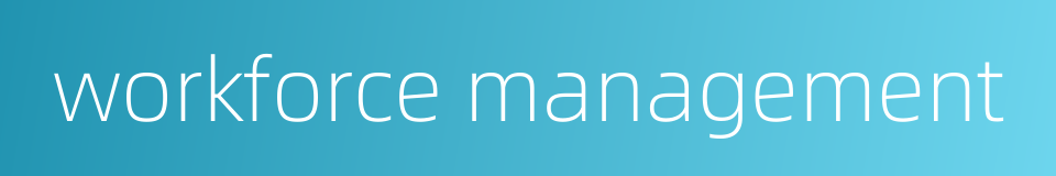 workforce management的同义词
