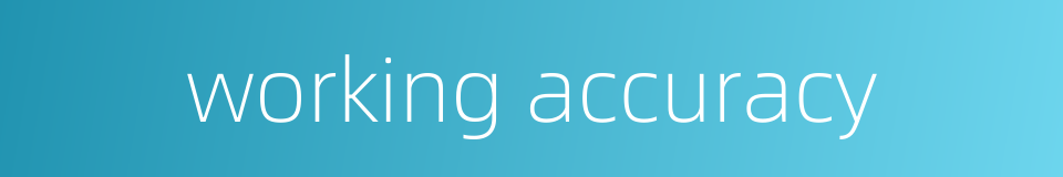 working accuracy的同义词