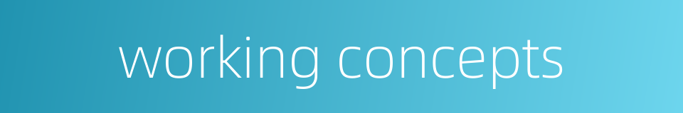 working concepts的同义词