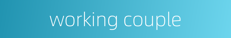 working couple的同义词