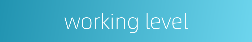 working level的同义词