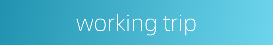 working trip的同义词
