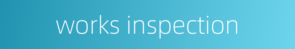 works inspection的同义词