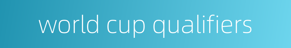 world cup qualifiers的同义词
