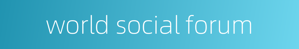 world social forum的同义词