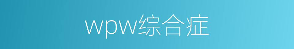 wpw综合症的同义词