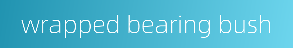 wrapped bearing bush的同义词