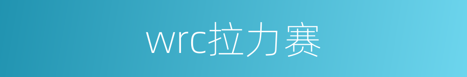 wrc拉力赛的同义词