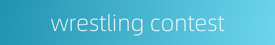 wrestling contest的同义词