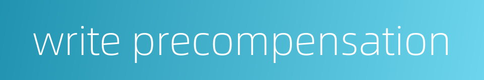 write precompensation的同义词