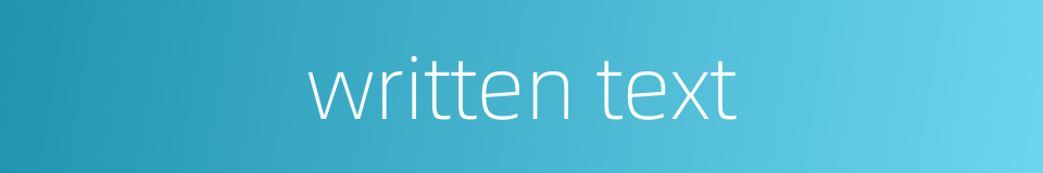 written text的同义词