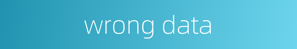 wrong data的同义词
