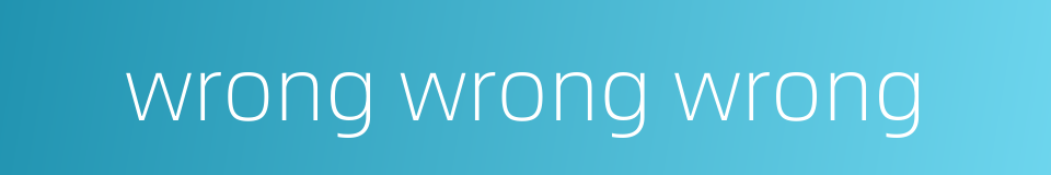 wrong wrong wrong的同义词