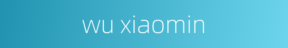 wu xiaomin的同义词