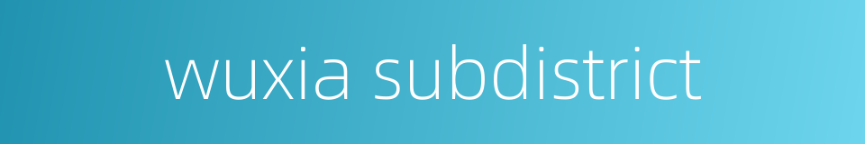 wuxia subdistrict的同义词