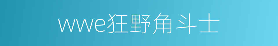 wwe狂野角斗士的同义词