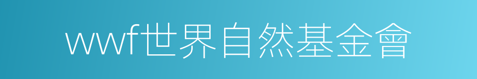wwf世界自然基金會的同義詞