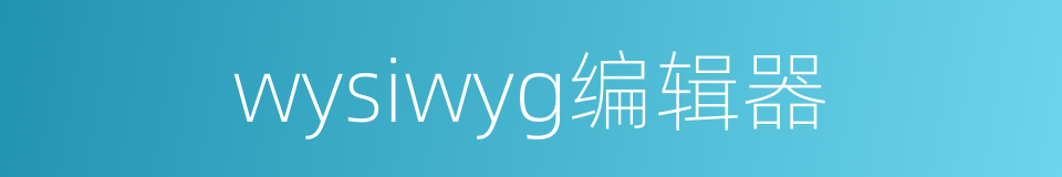 wysiwyg编辑器的同义词