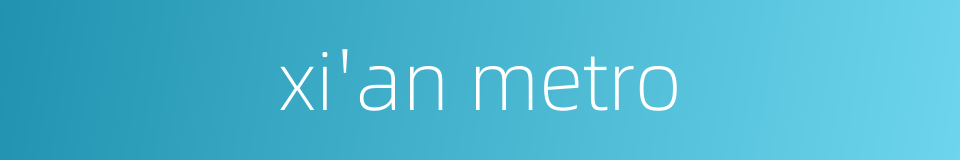 xi'an metro的同义词