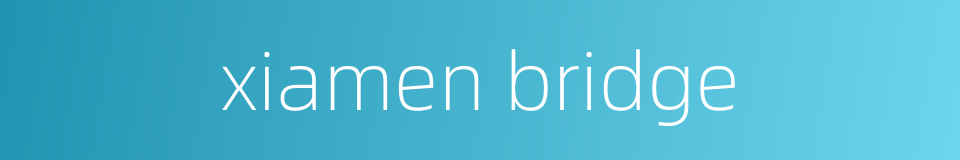 xiamen bridge的同义词