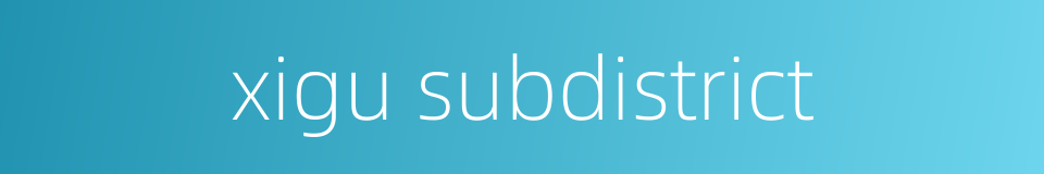 xigu subdistrict的同义词