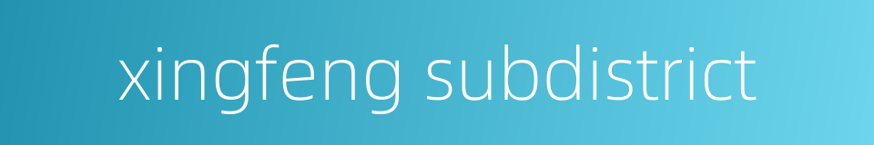 xingfeng subdistrict的同义词
