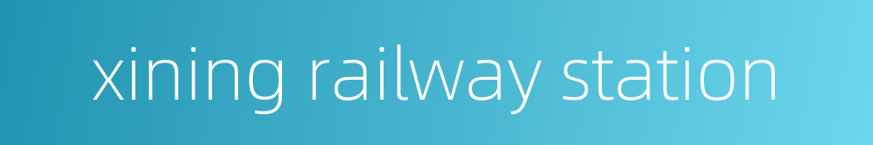 xining railway station的同义词