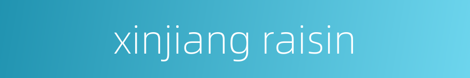 xinjiang raisin的同义词