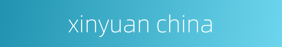 xinyuan china的同义词