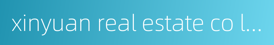 xinyuan real estate co ltd的同义词