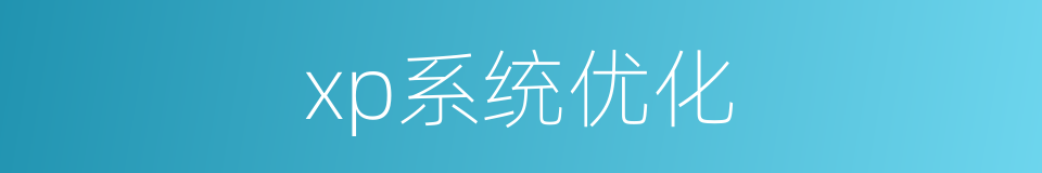 xp系统优化的同义词