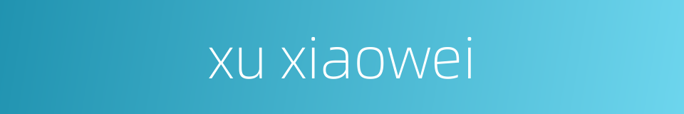 xu xiaowei的同义词