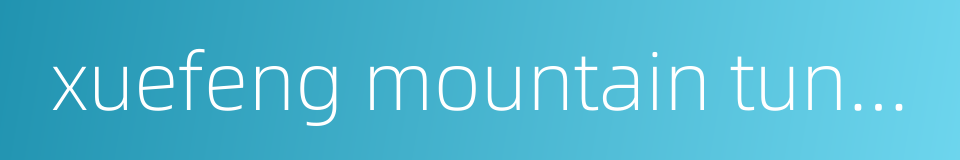 xuefeng mountain tunnel的同义词