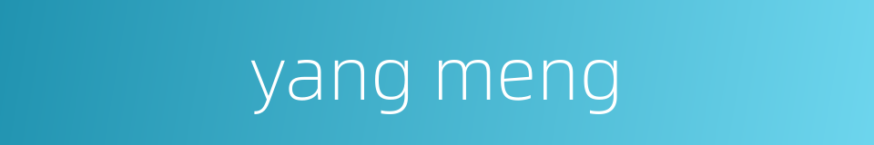 yang meng的同义词