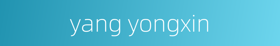 yang yongxin的同义词